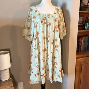 Elbow Sleeve Square Neck Tiered Dress